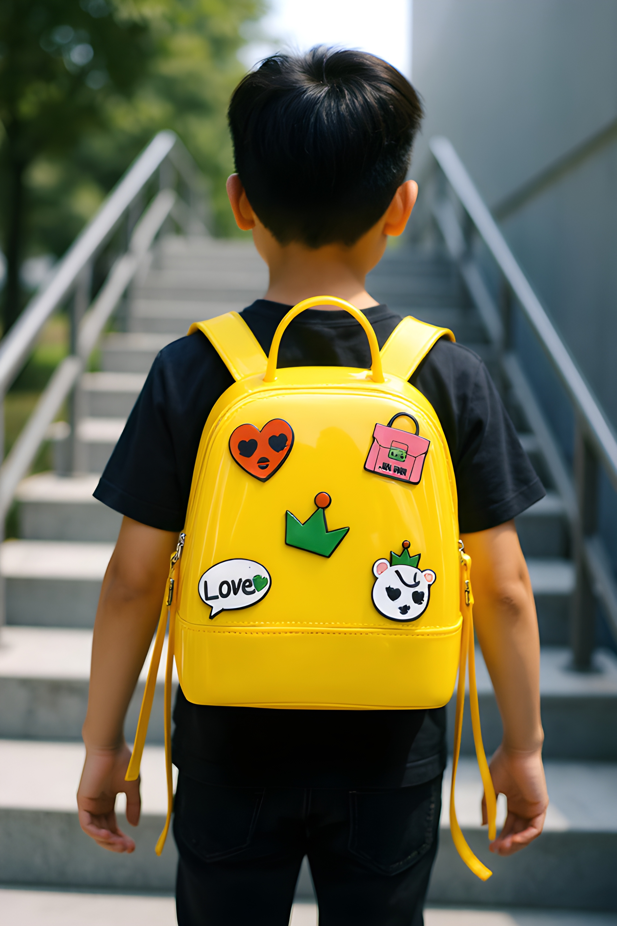 Stylish Yellow Backpack view 2