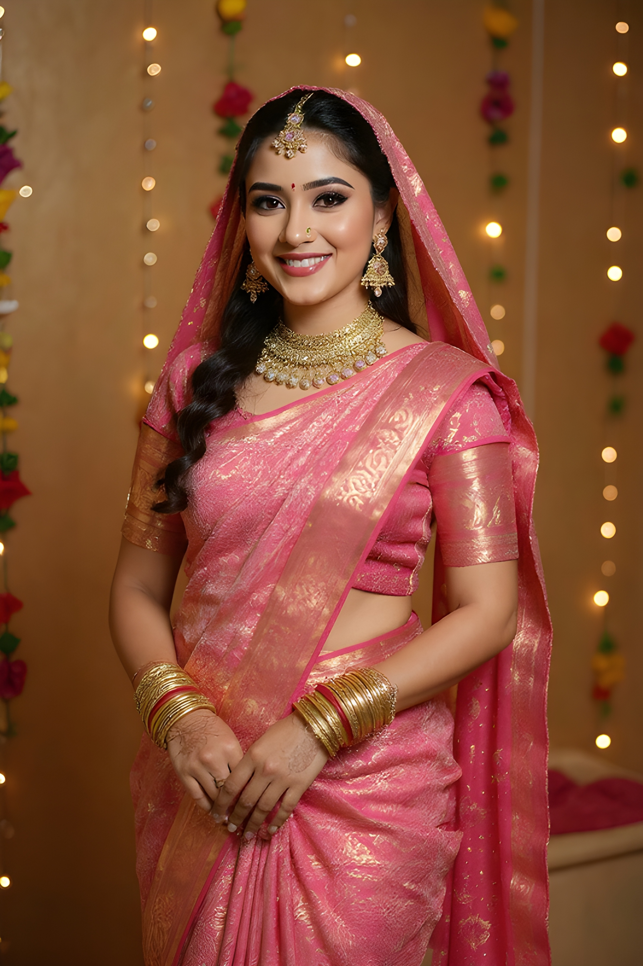 Pink Silk Saree