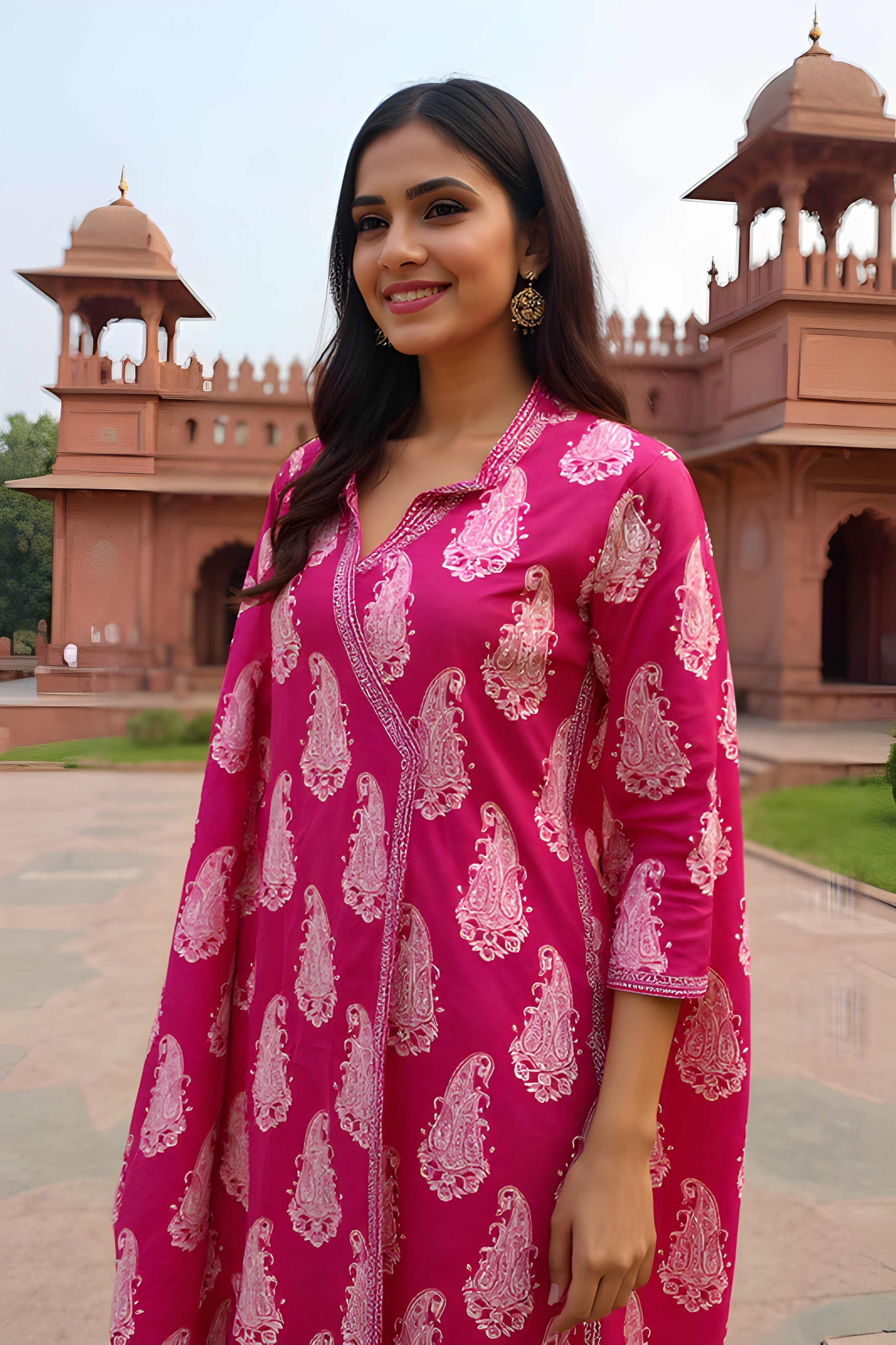 Pink Paisley Kurti