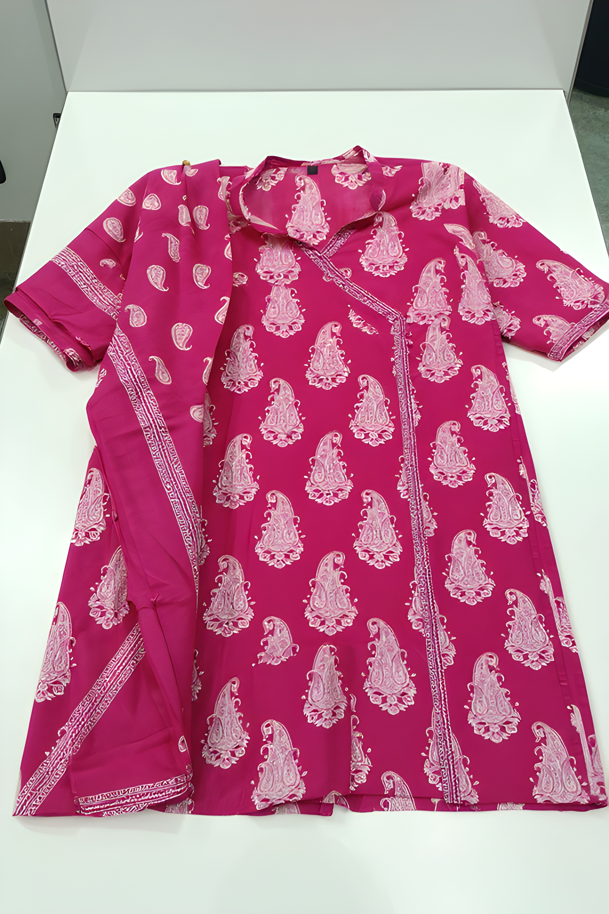 Pink Paisley Kurti view 2