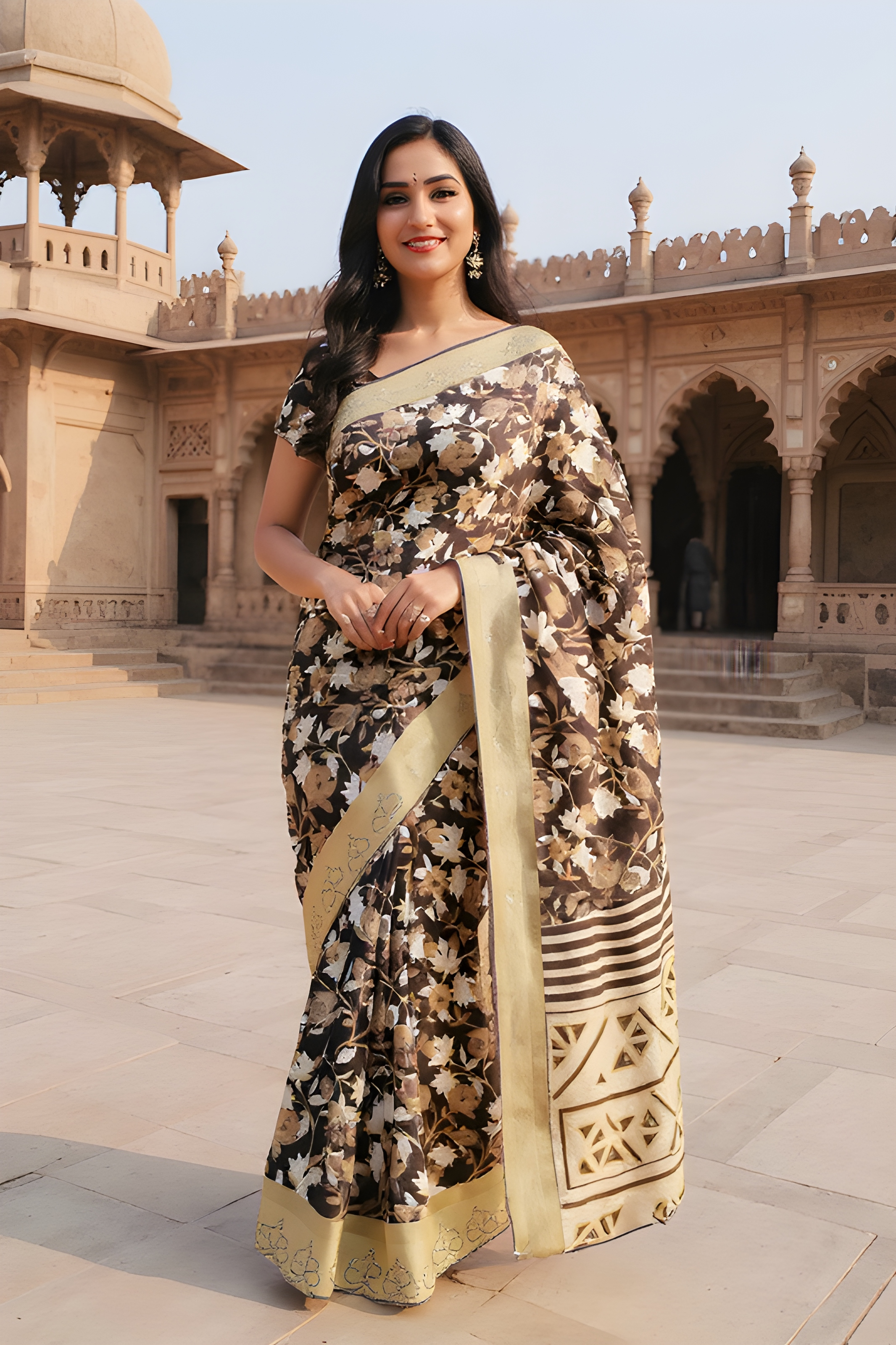 Embroidered Silk Saree
