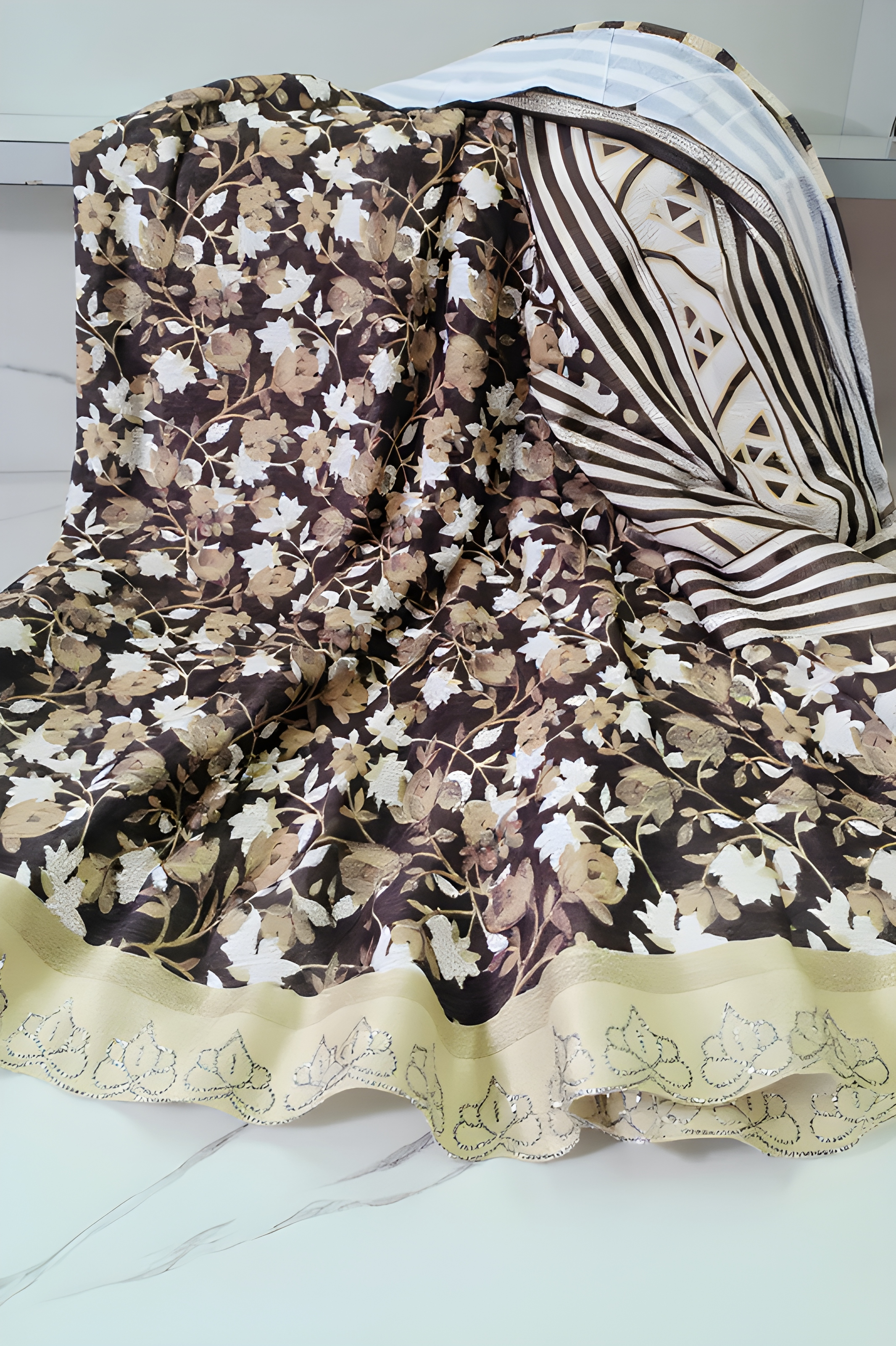Embroidered Silk Saree view 2