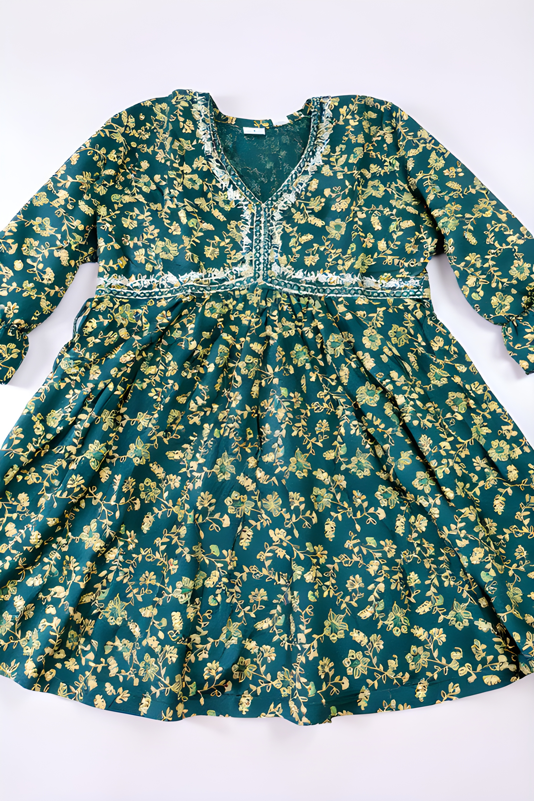 Embroidered Peplum Top view 2