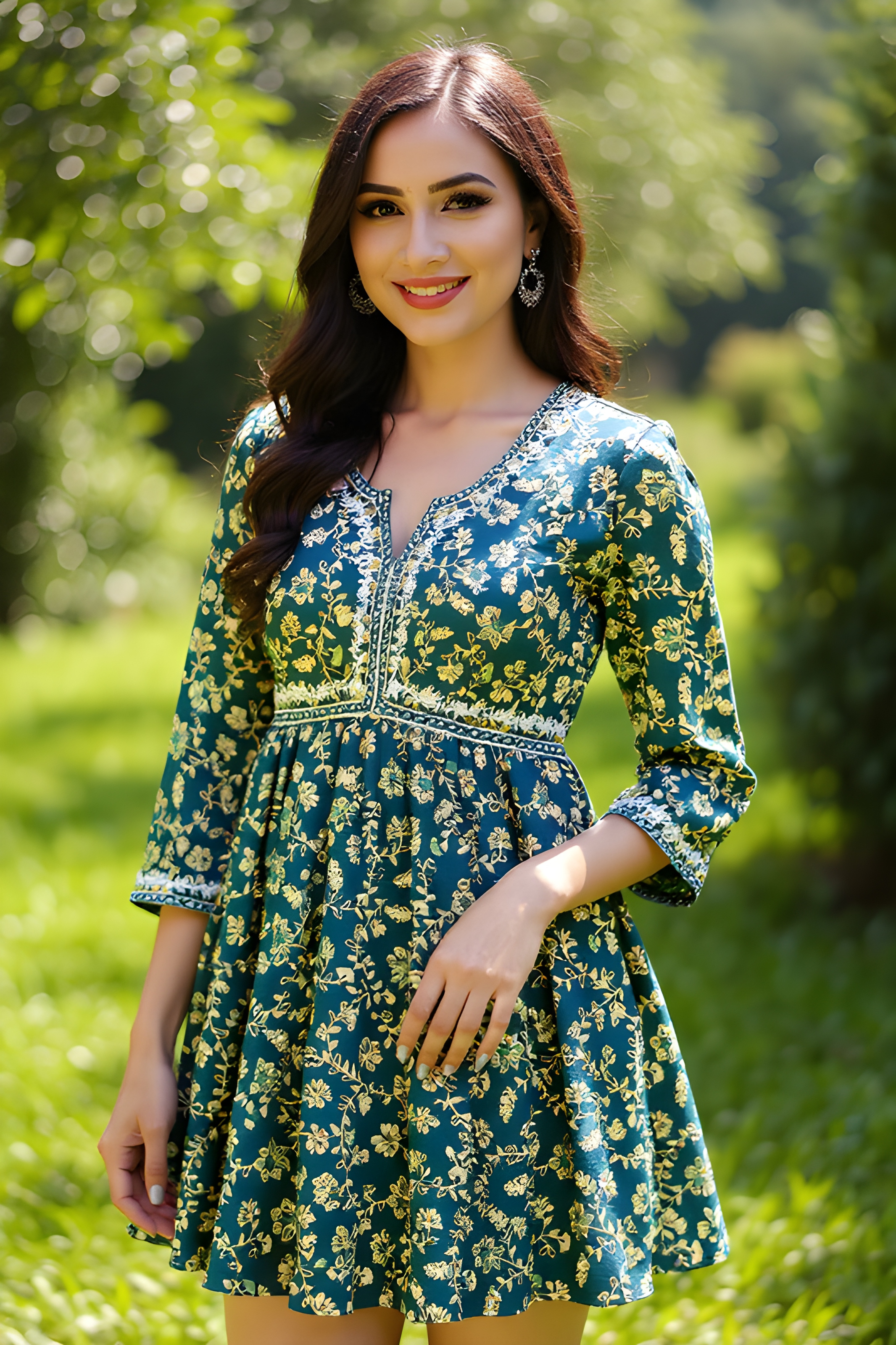 Embroidered Peplum Top
