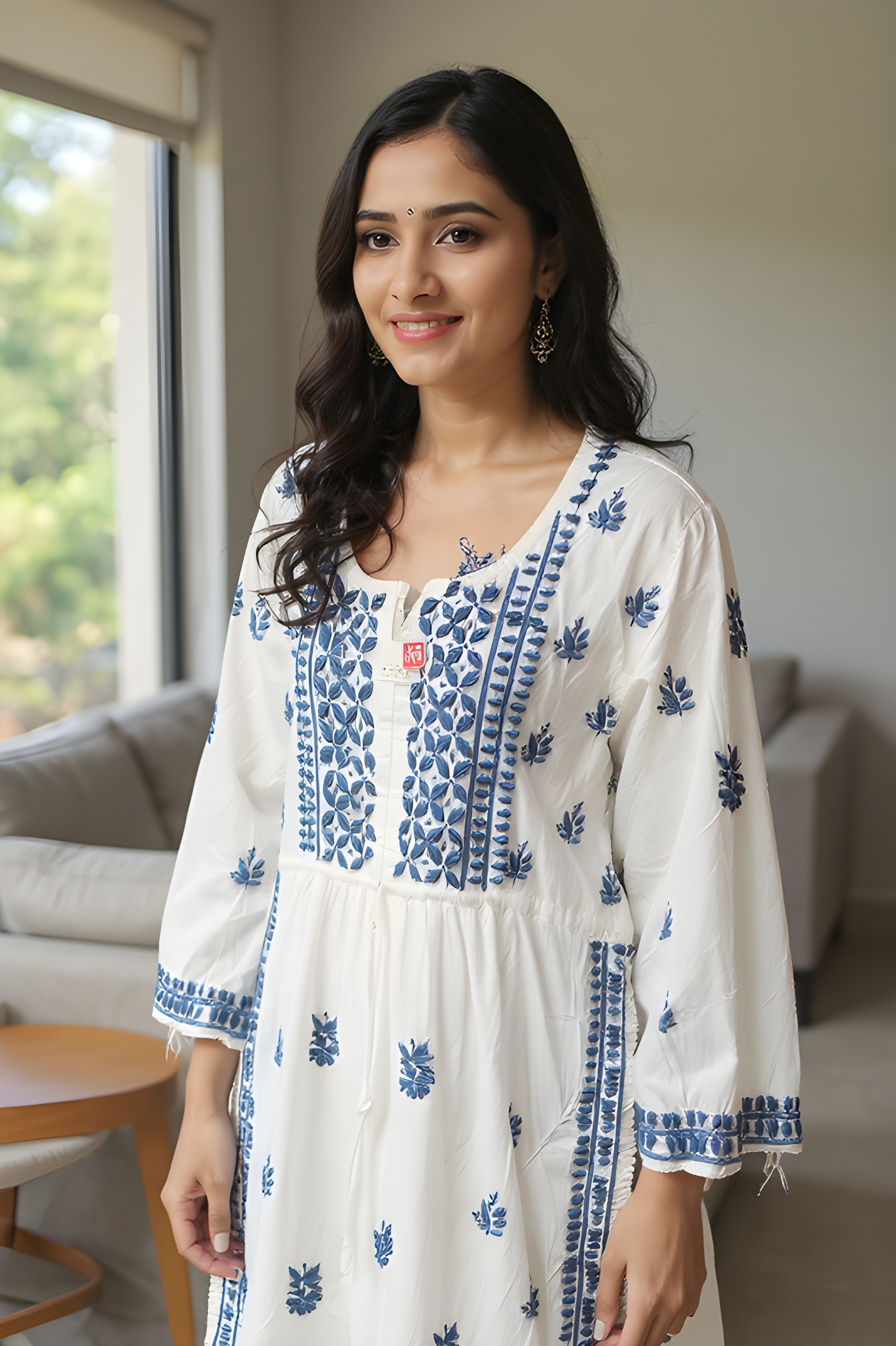 Chikenkari Work Kurtis view 3