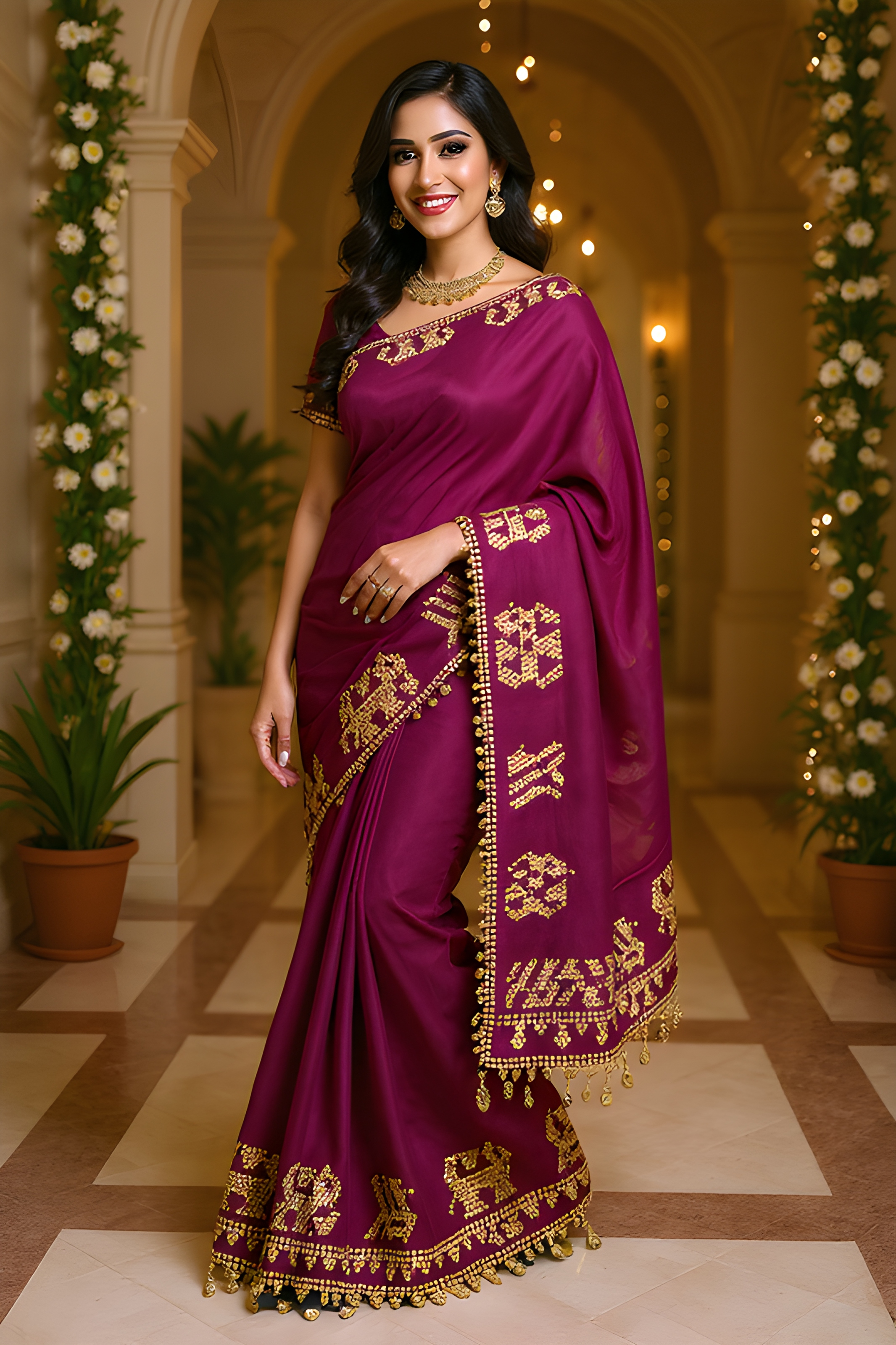 Traditional Purple Saree