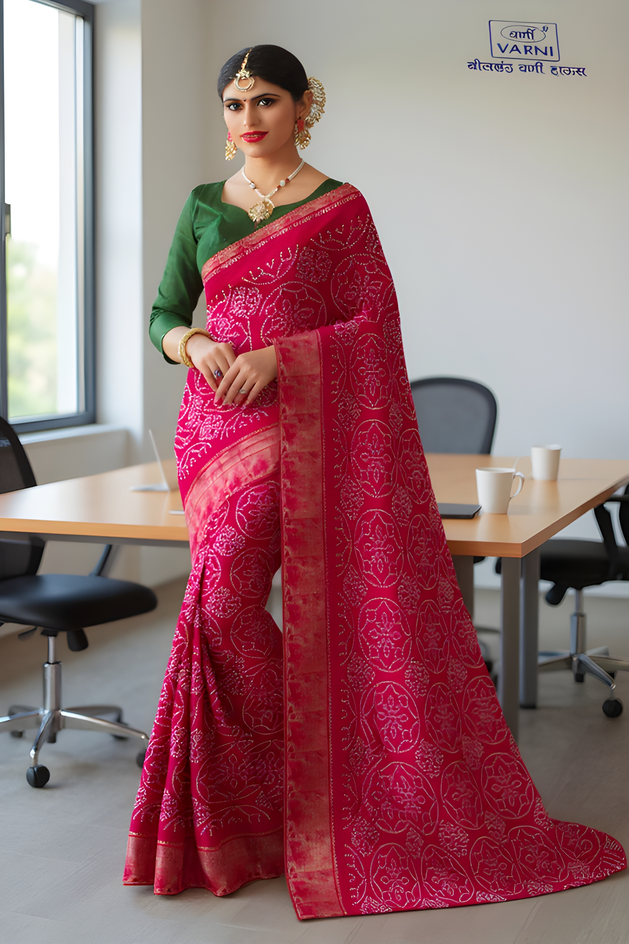 Varni Red Saree