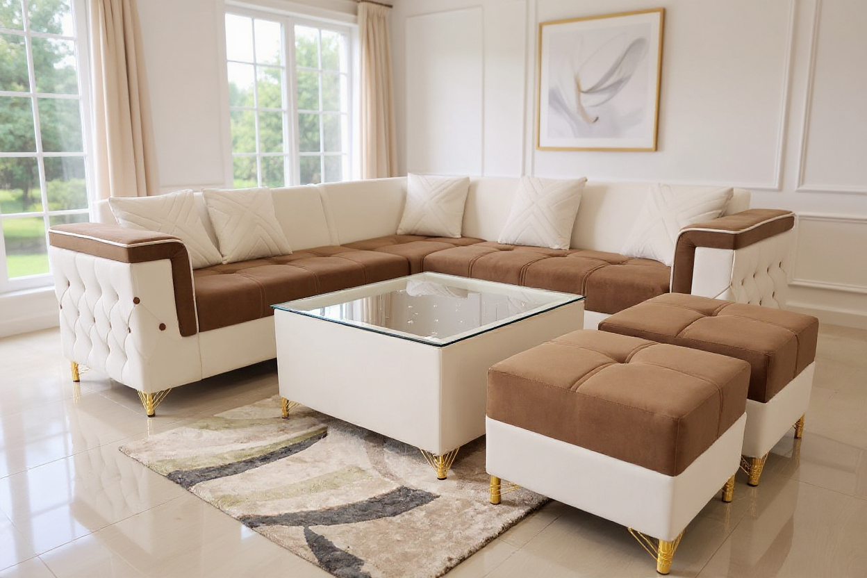 Elegant L-Shaped Sofa