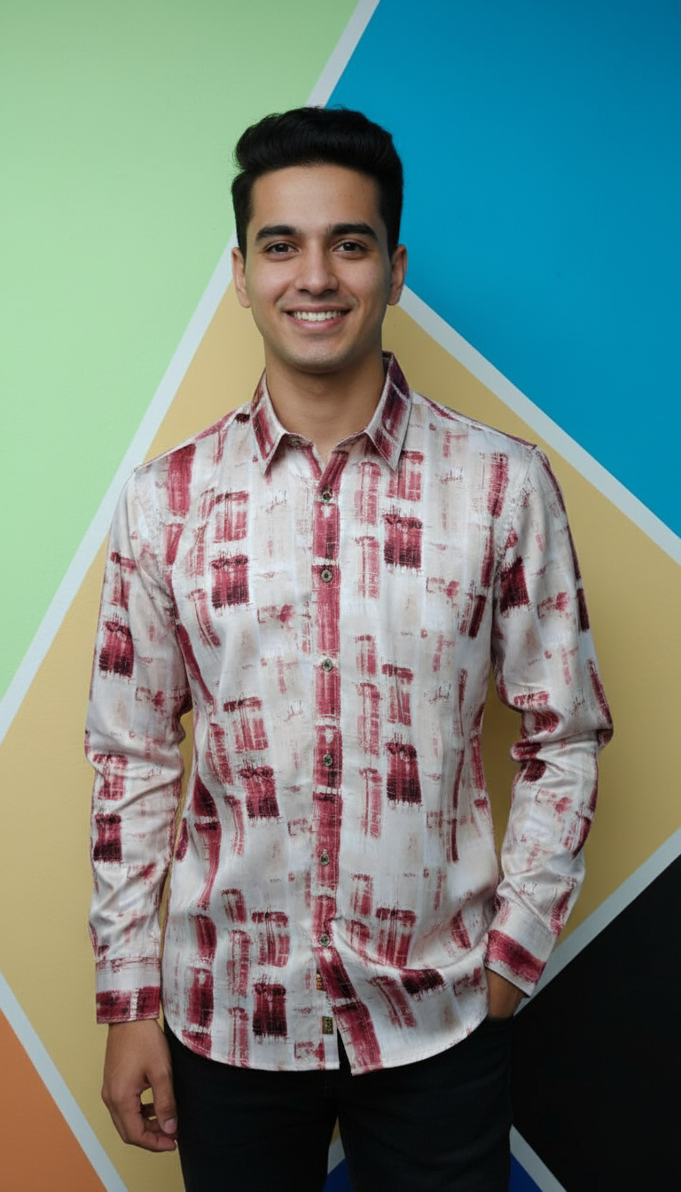 Rare Rabbit Abstract Print Casual Shirt