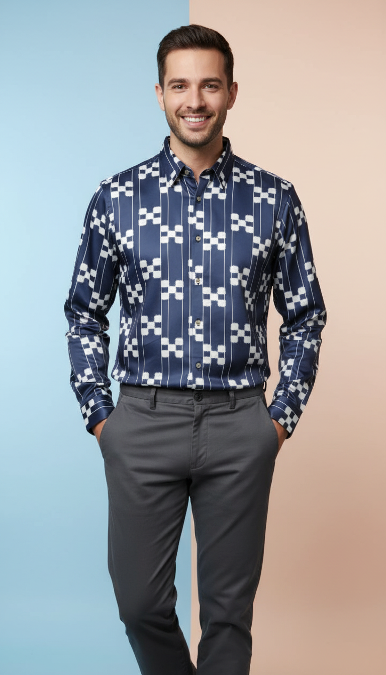 Rare Rabbit Geometric Print Casual Shirt.