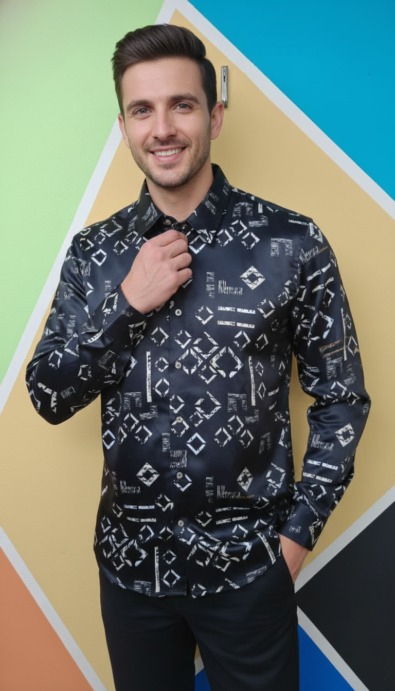 RR Abstract Print Casual Shirt