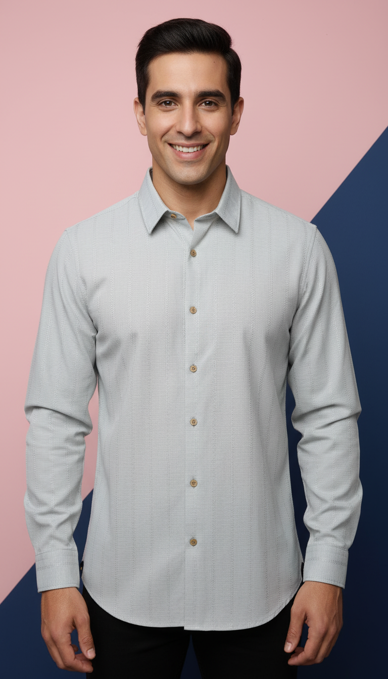 Textured Mens Casual Shirt