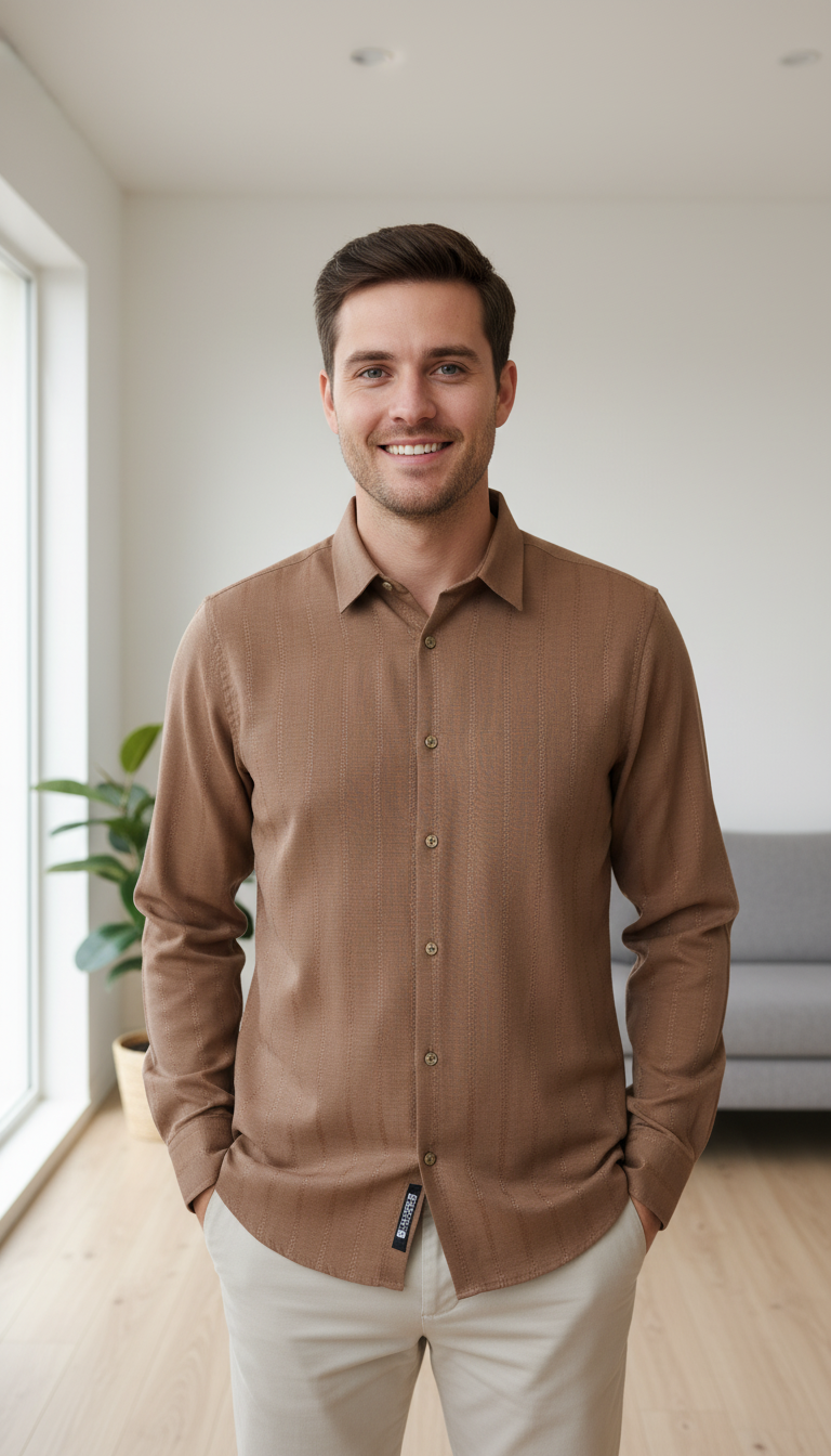 Mens Textured Casual Shirt