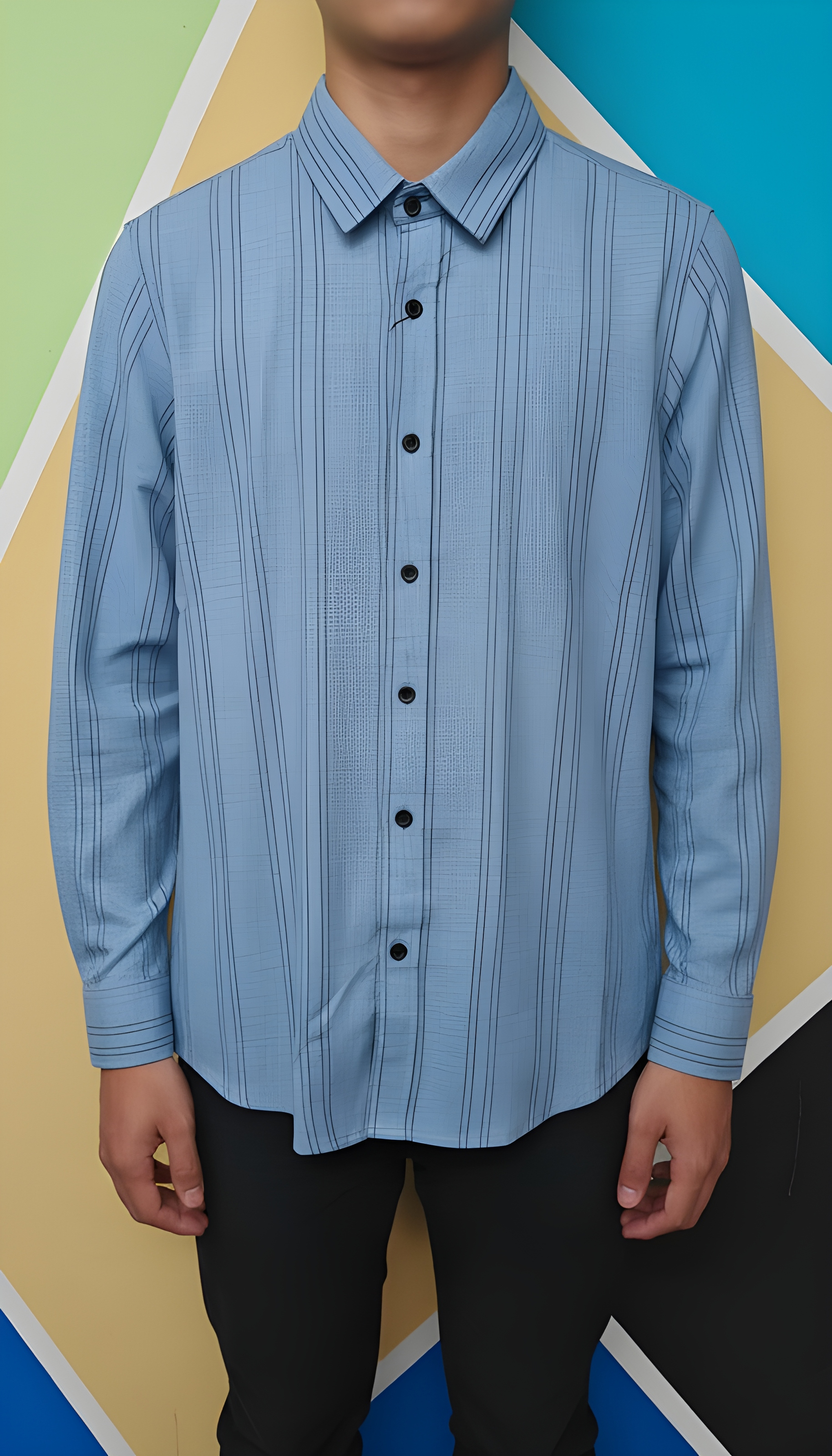 Zara Pleated Blue Shirt
