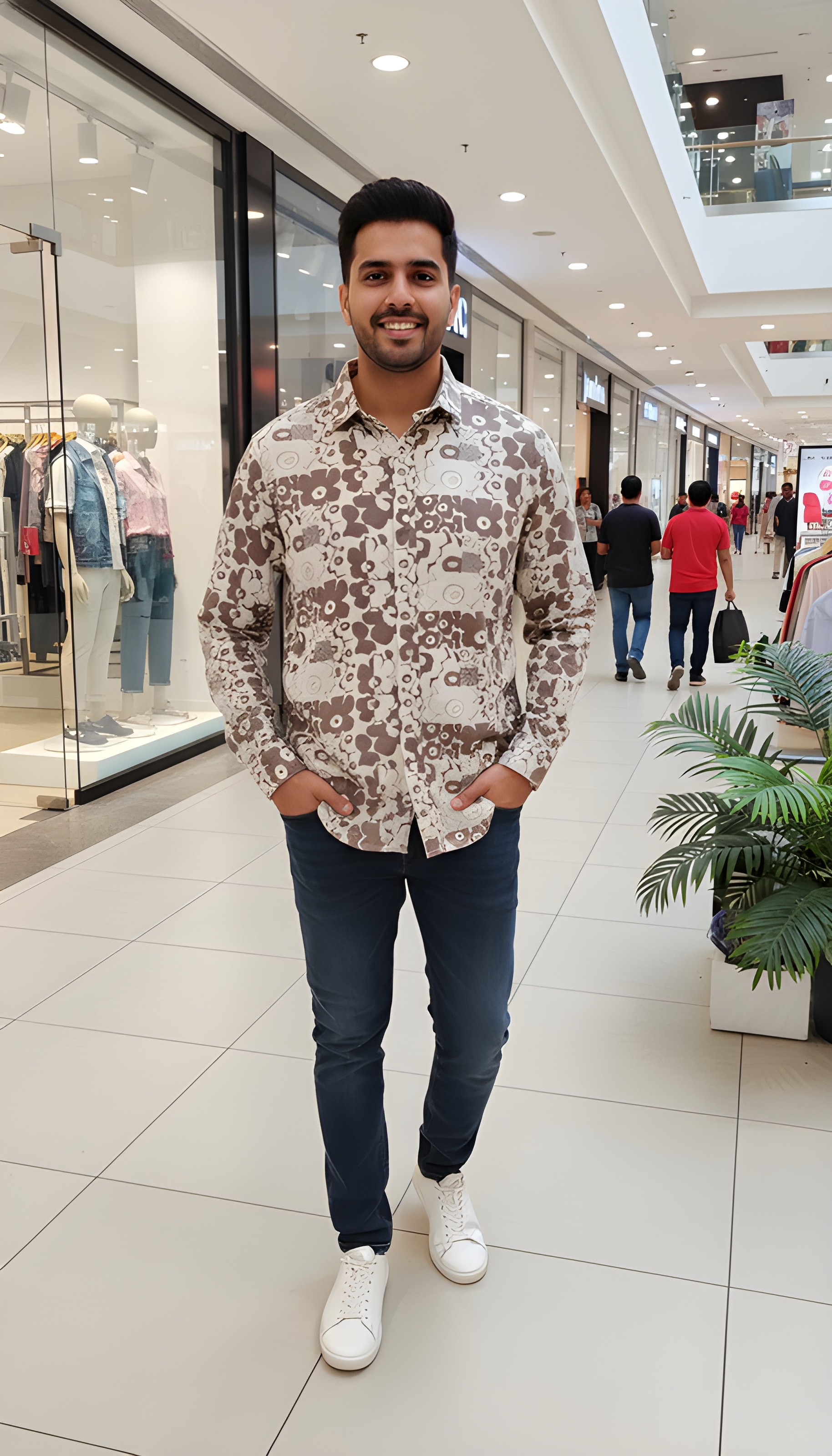 Zara Mens Floral Print Shirt