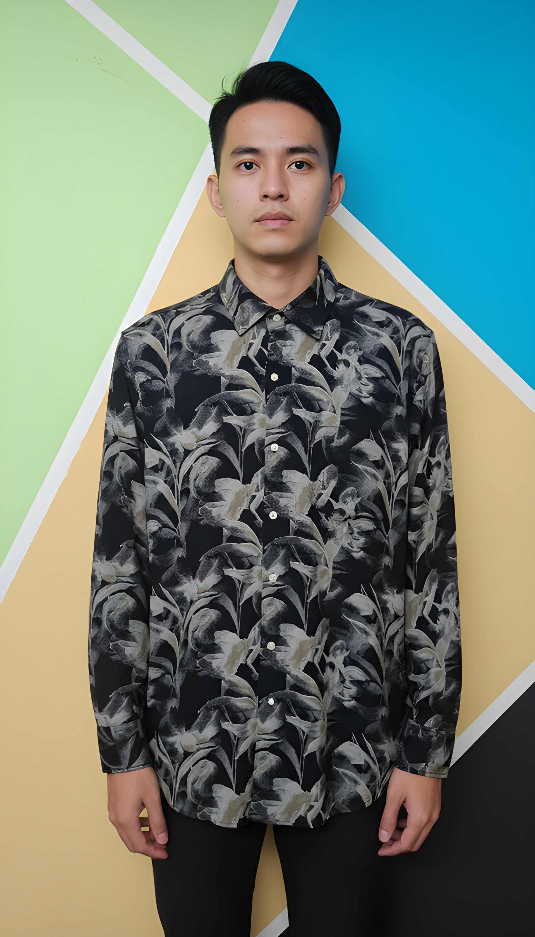 Mens Floral Print Casual Shirt view 2