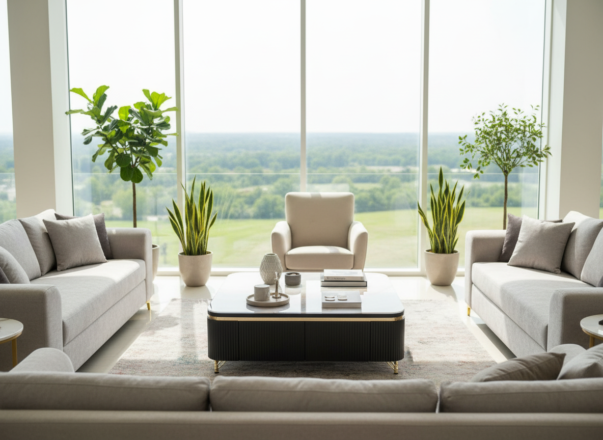 Aurelius Glass Top Luxe Centre Table