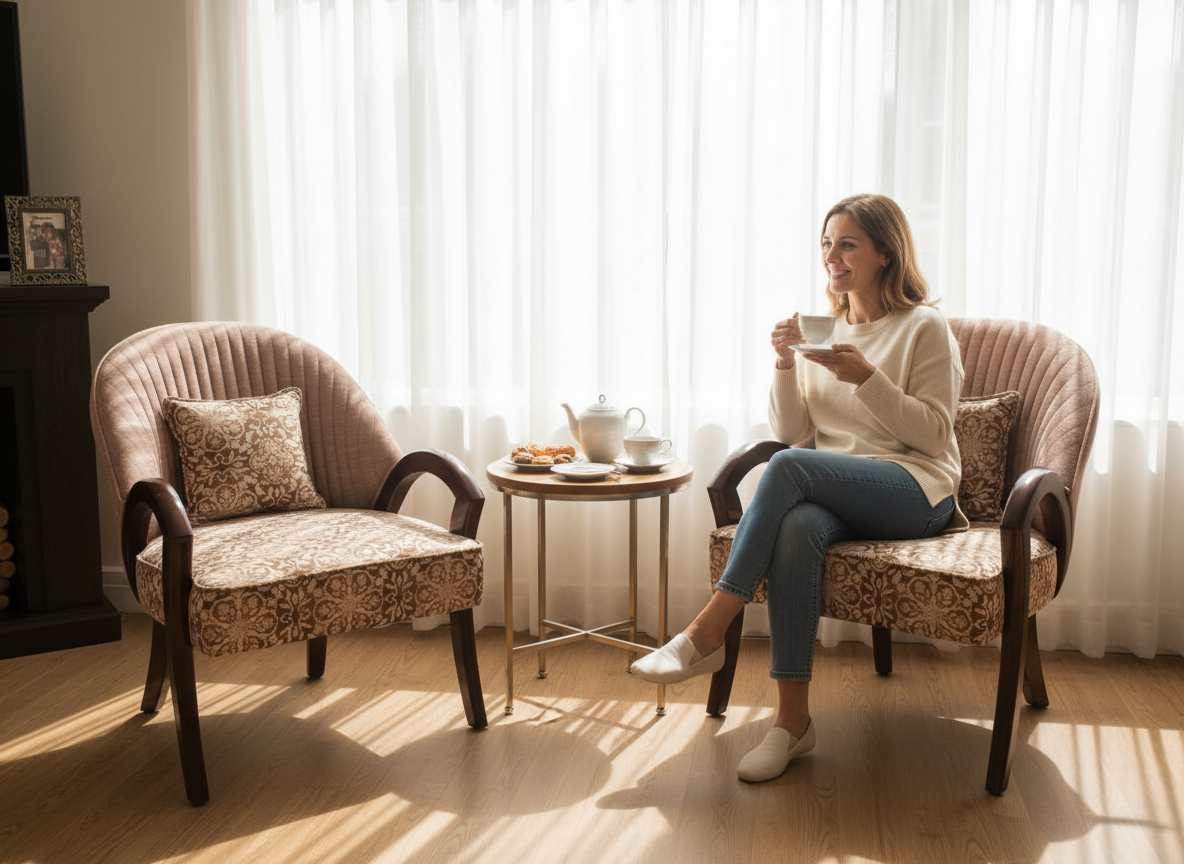 Classic Floral Accent Chairs (Pair)