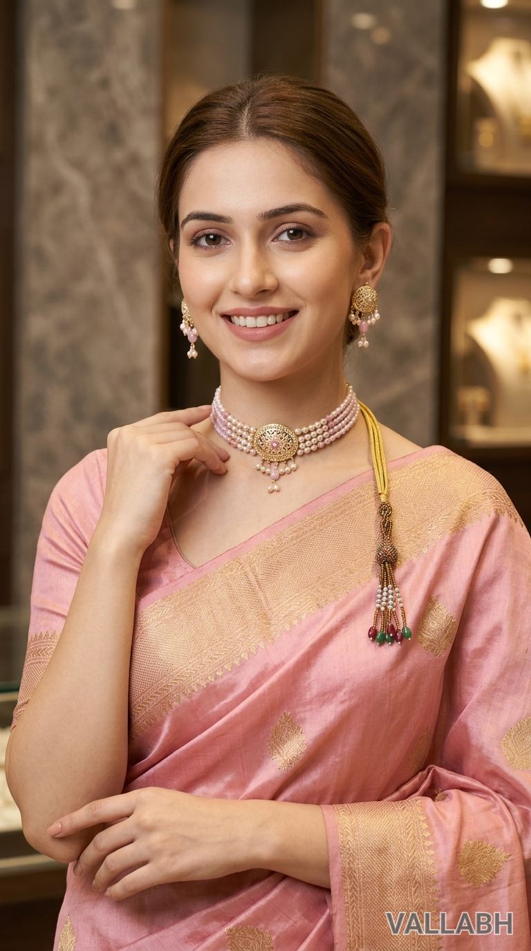 925 Silver Choker Necklace Set with Earrings