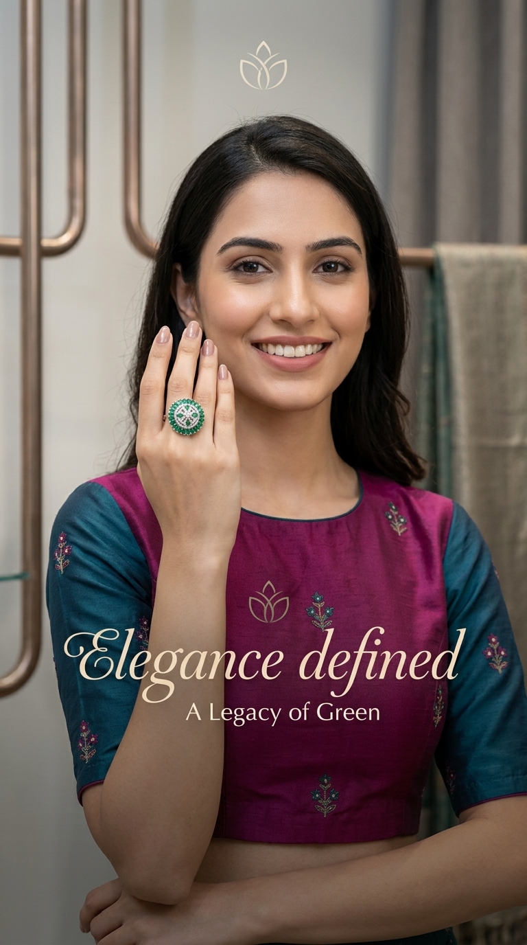 Emerald and Silver Ring