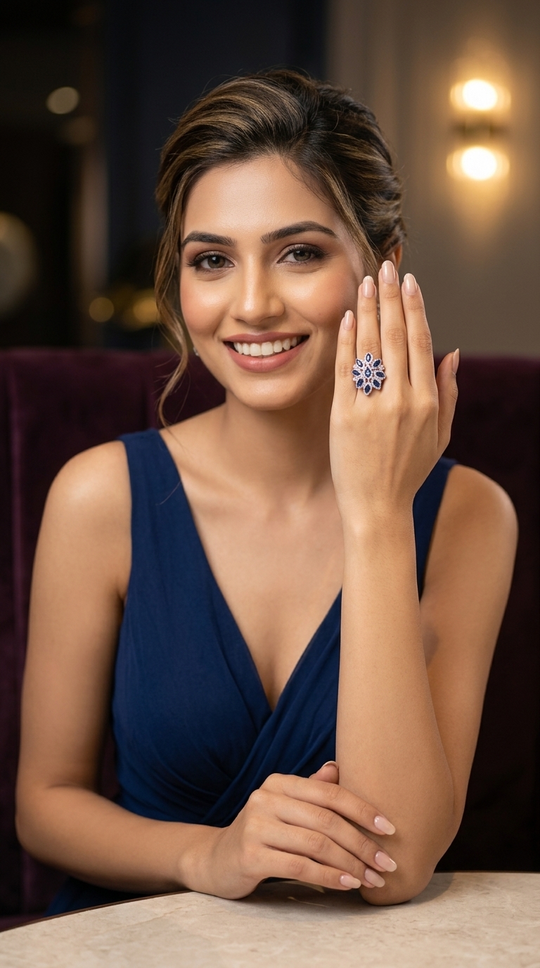 Blue Stone Silver Ring