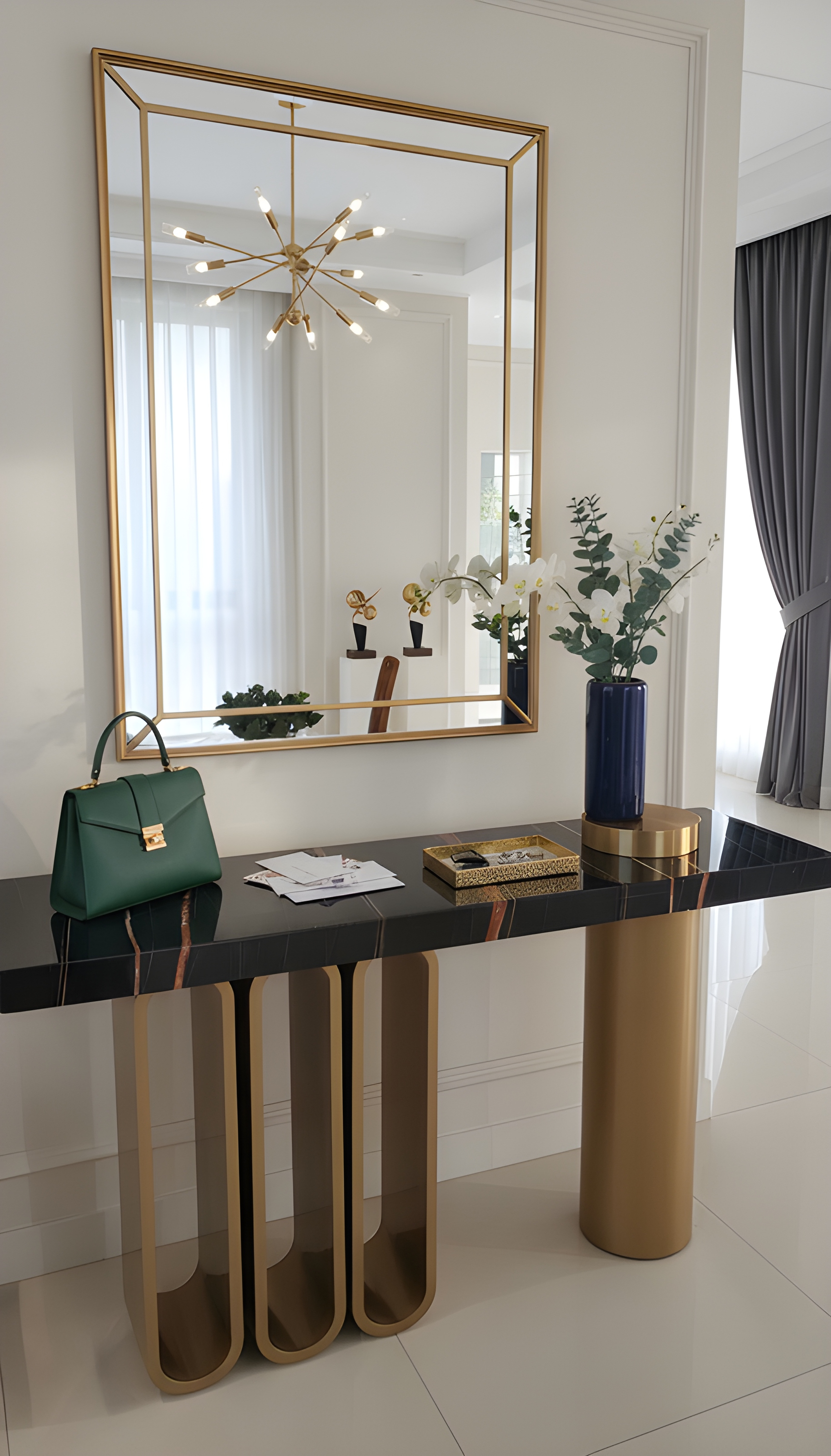 Gold Accent Console Table