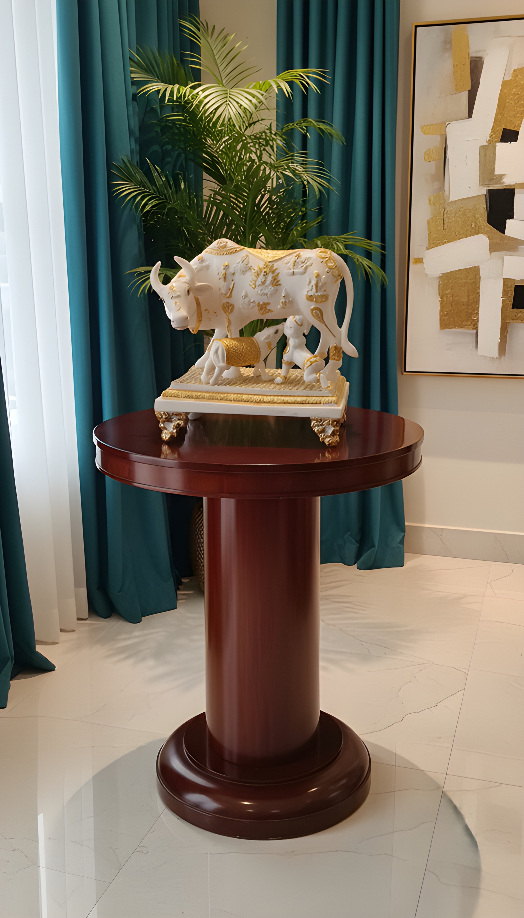 Decorative Cow and Calf Figurine