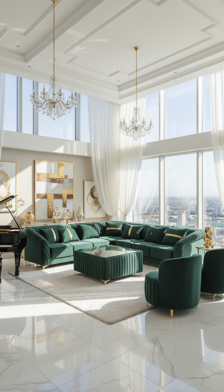 Emerald Green Sectional Sofa