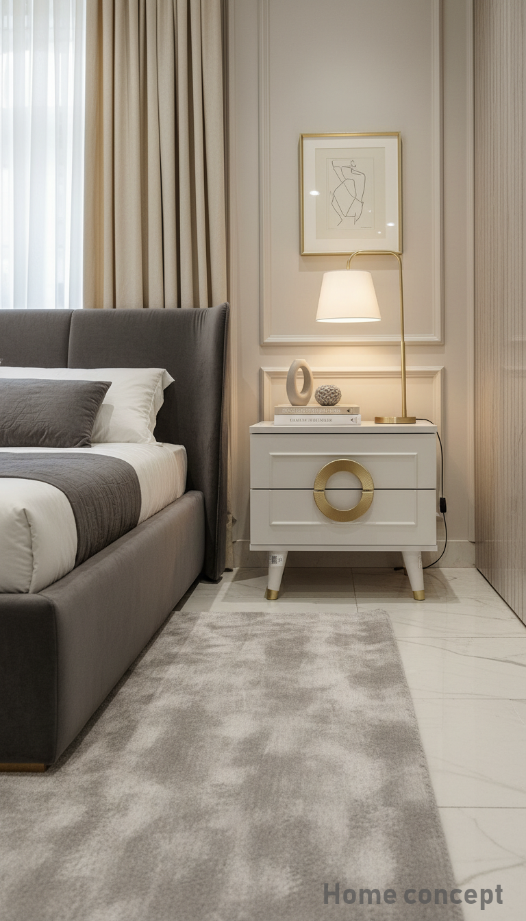 Modern White Nightstand