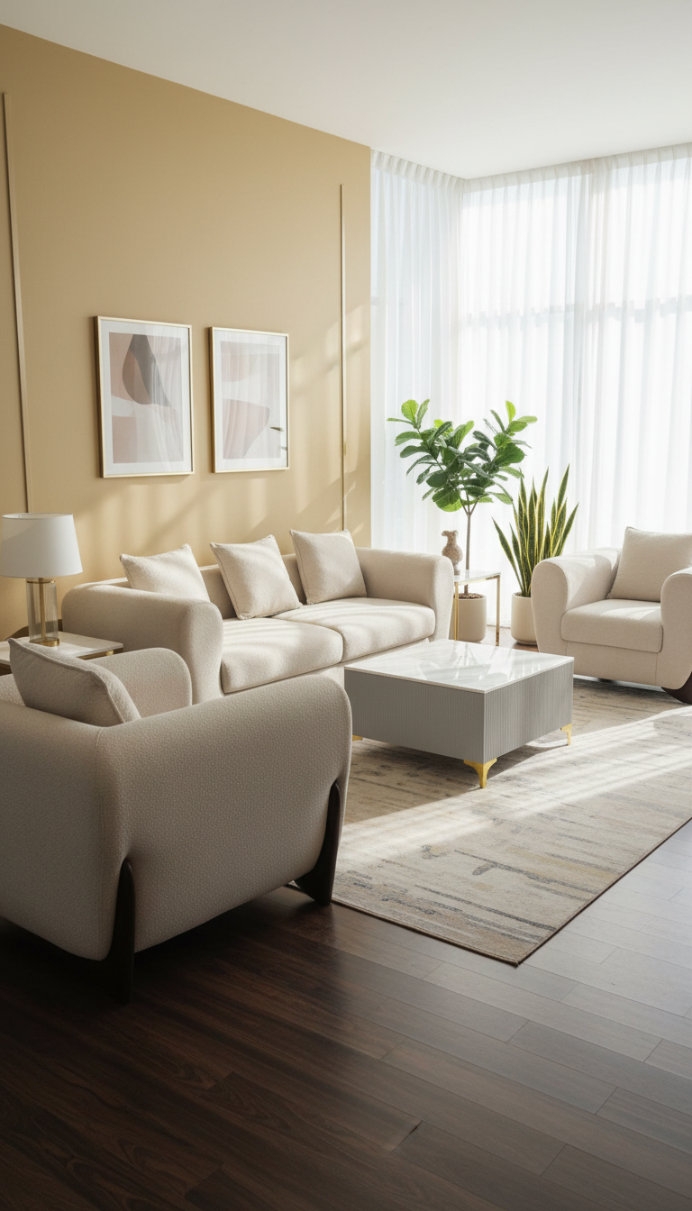 Elegant White Sofa Set