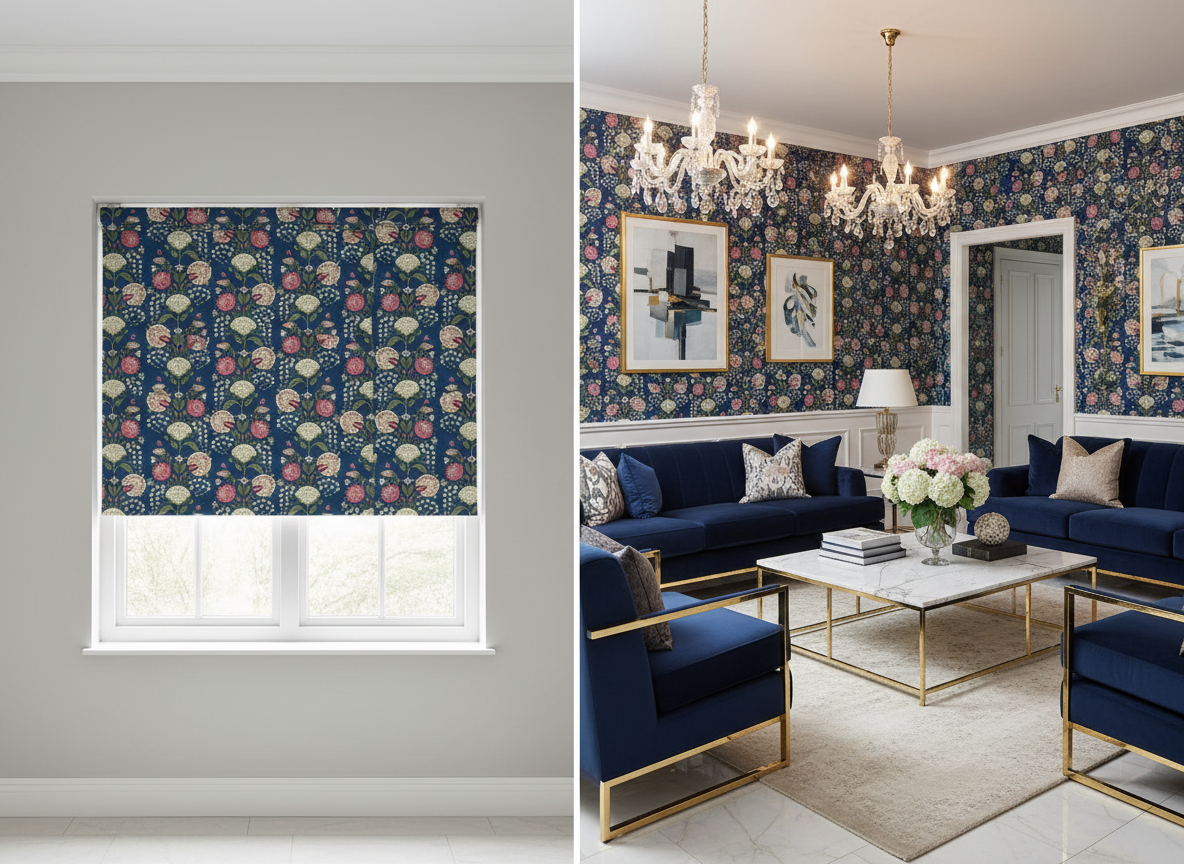 Floral Pattern Roller Blind