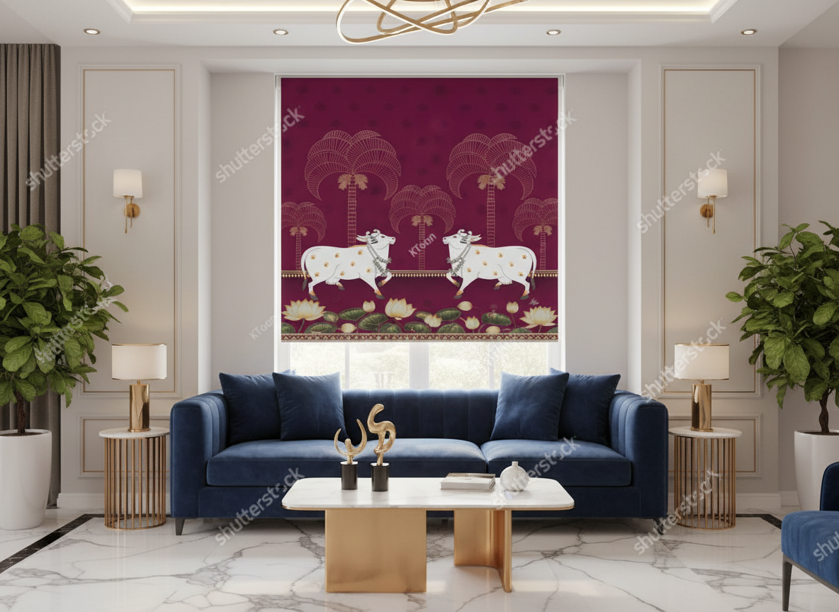 Custom Ethnic Print Roller Blind
