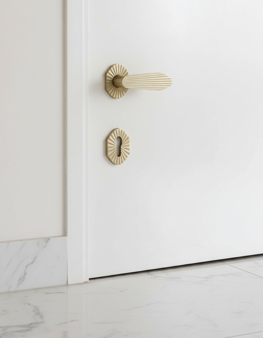 Art Deco Brass Door Handle