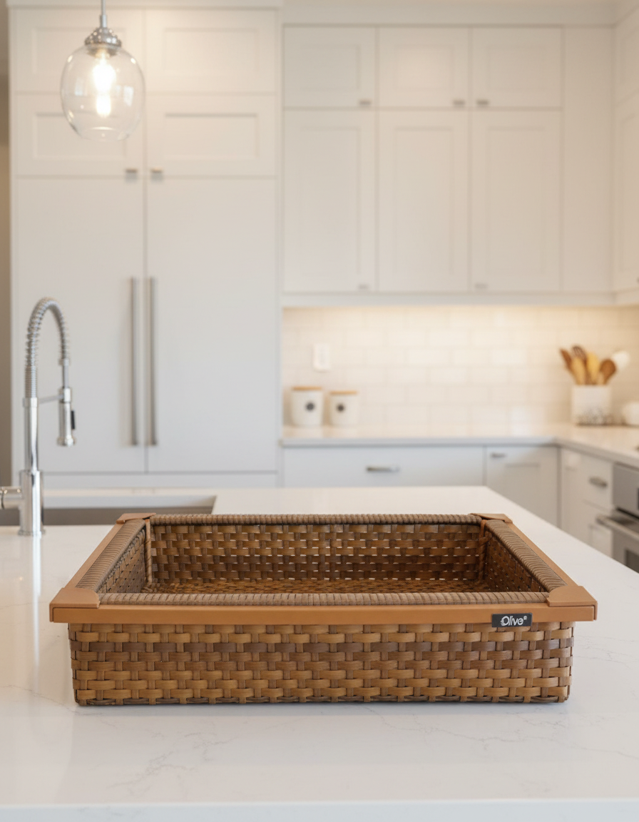 Olive Wicker Basket