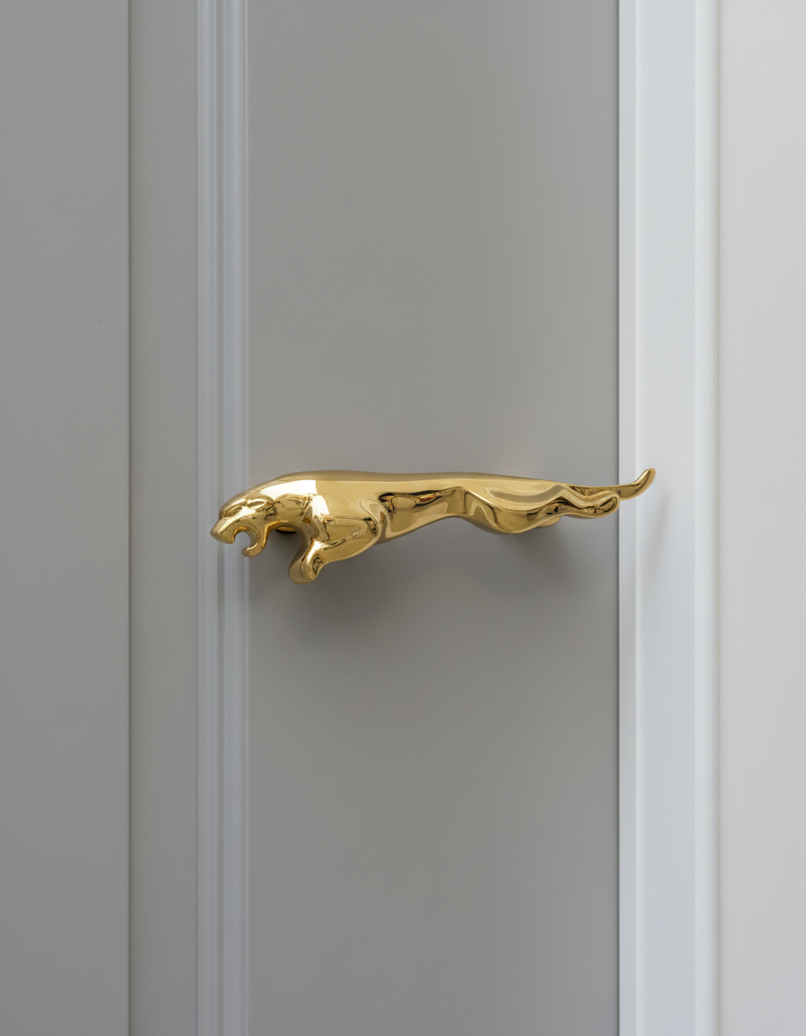 Gold-Tone Panther Door Handle