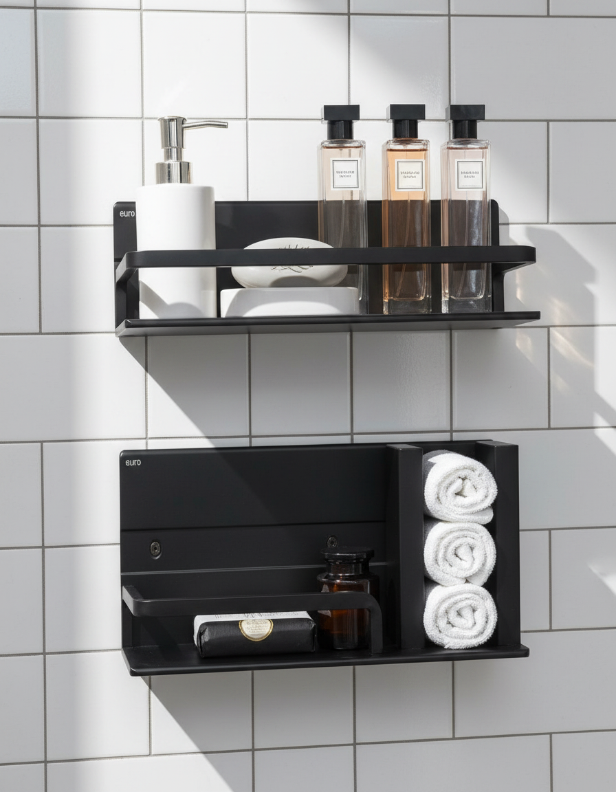 Euro Matte Black Shelf Set