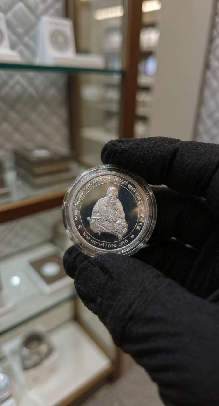 Mrigavati Maharaj Sahib Birth Centenary Commemorative Silver Coin