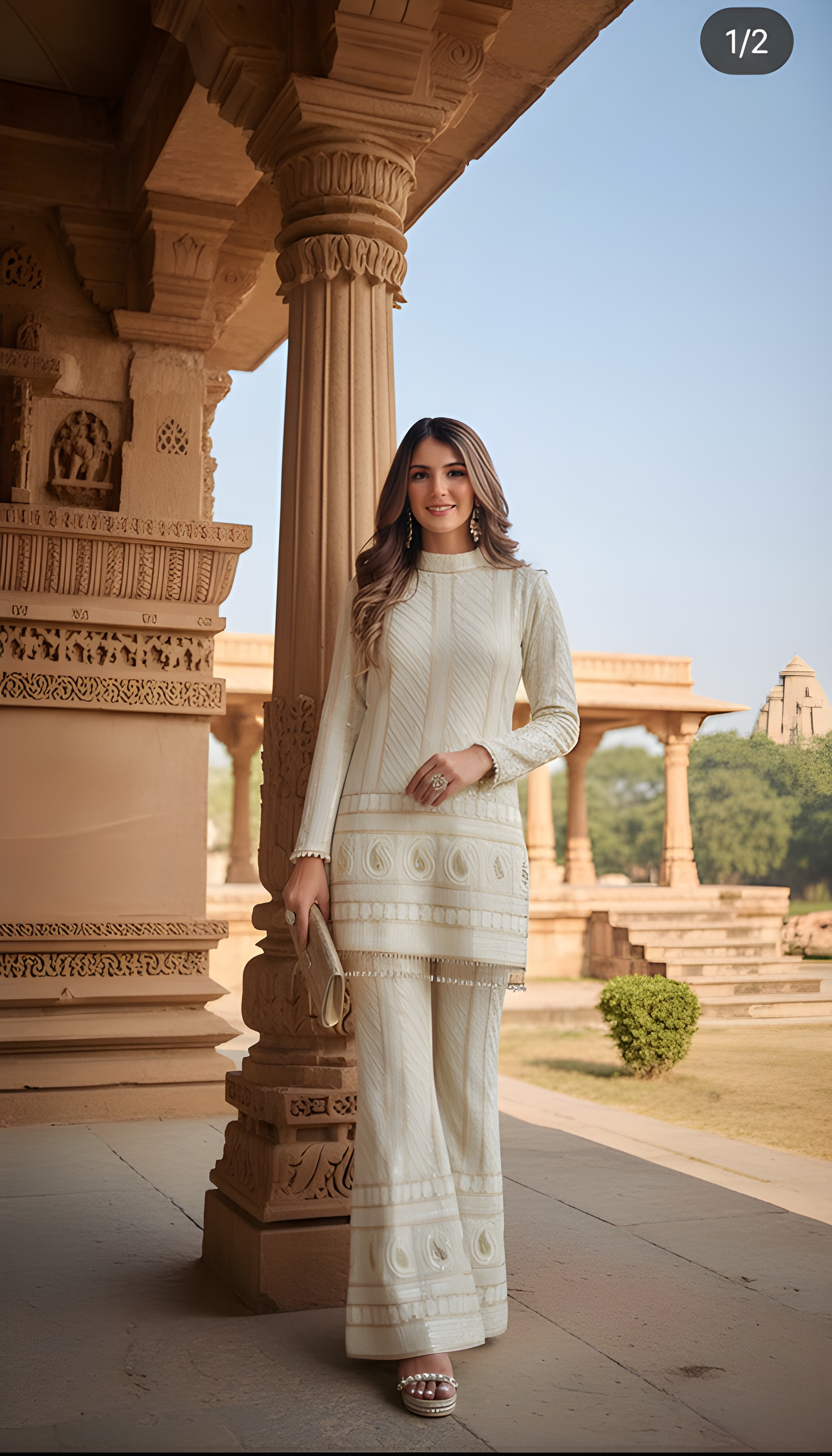 Embroidered Palazzo Suit view 2