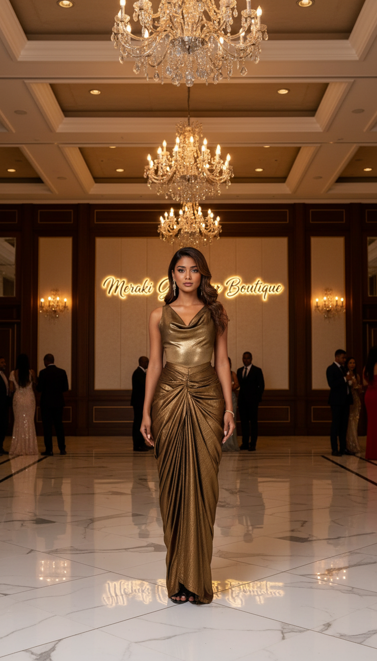 Draped Skirt by Meraki Grandeur Boutique view 2