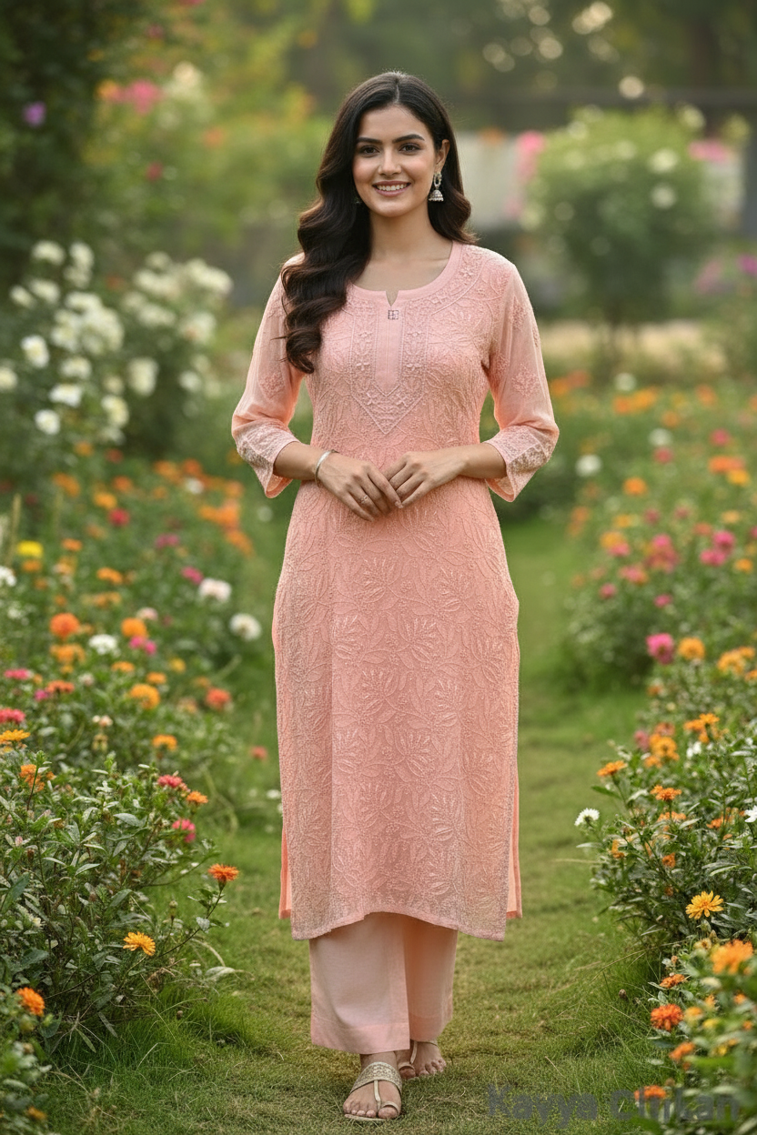 Peach Kurta Set