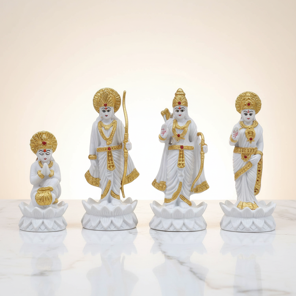 White and Gold Religious metal Figurines view 2