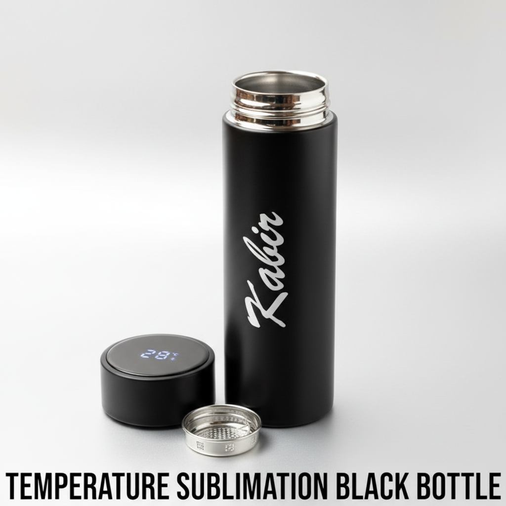 Temperature Sublimation Black Bottle view 2