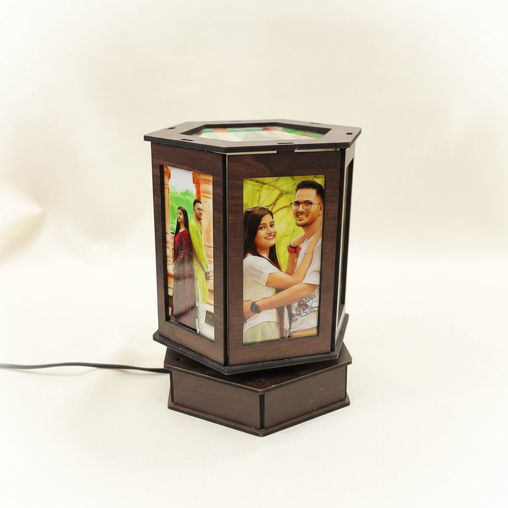 Personalised Rotate Hexa Lamp