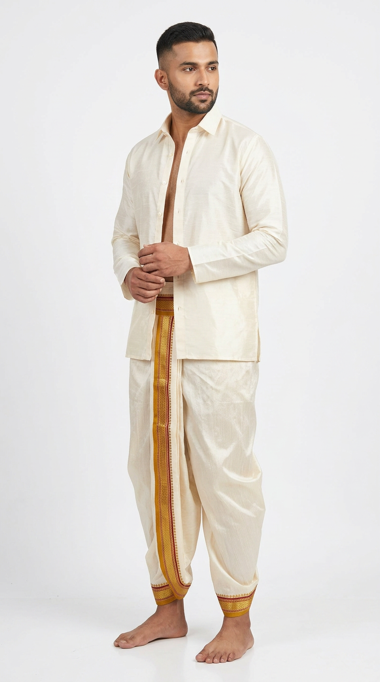 Silk Dhoti Pant view 3