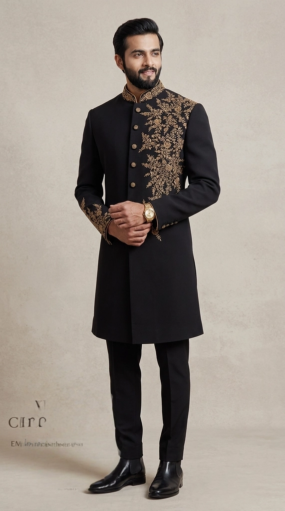 Embroidered Royal Sherwani view 4