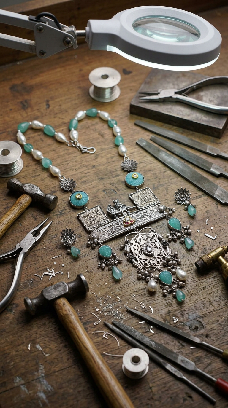 Traditional German Silver Necklace view 4