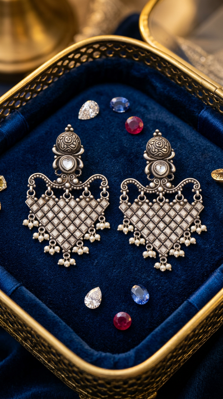 Traditional Silver Earrings view 2
