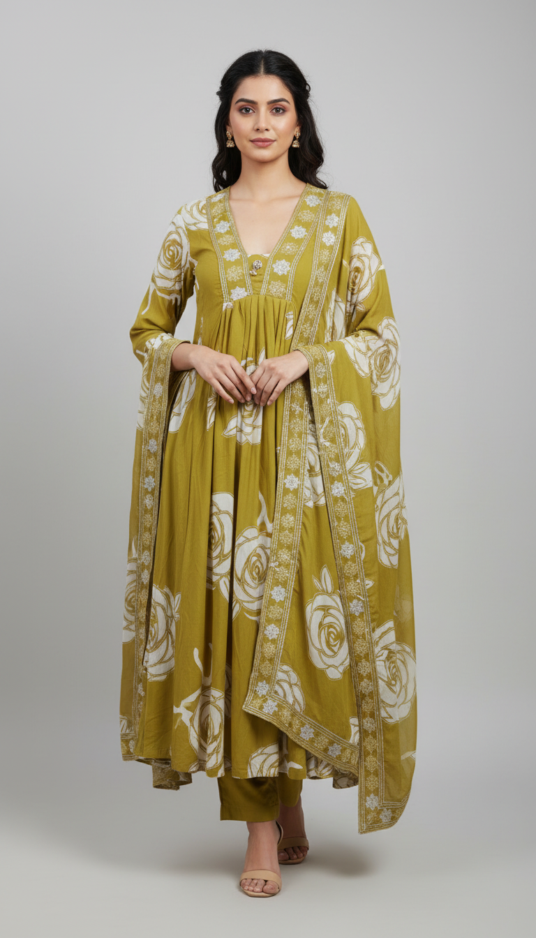 Floral Anarkali Kurta view 2