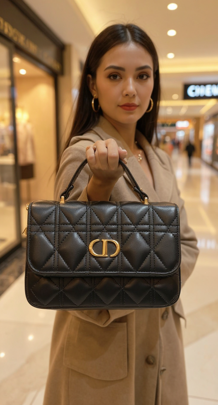 Dior Quilted Handbag view 4