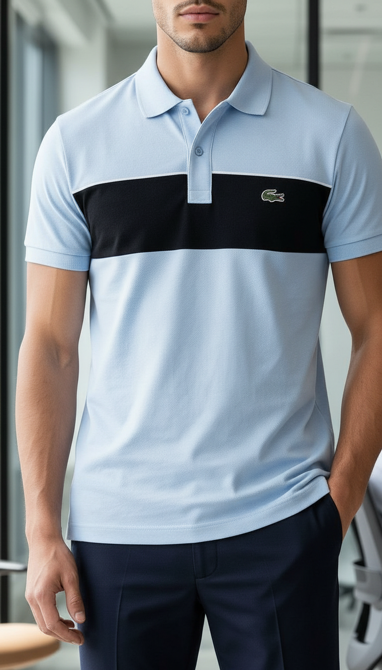 Blue Black Designer Polo Shirt